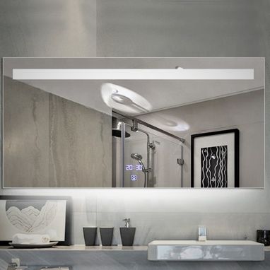 DUSEL Зеркало с подогревом, LED подсветкой Smart, часами и температурой DE-M3021 75x120 см